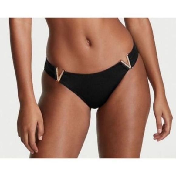 Victoria's Secret Other - NWT Black Nero V Hardware Swim Bikini Bottom